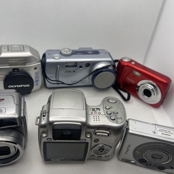 Digital Camera☆ Lot of 6 Miscellaneous Brands As Is For PARTS/REPAIRS - Picture 3 of 9